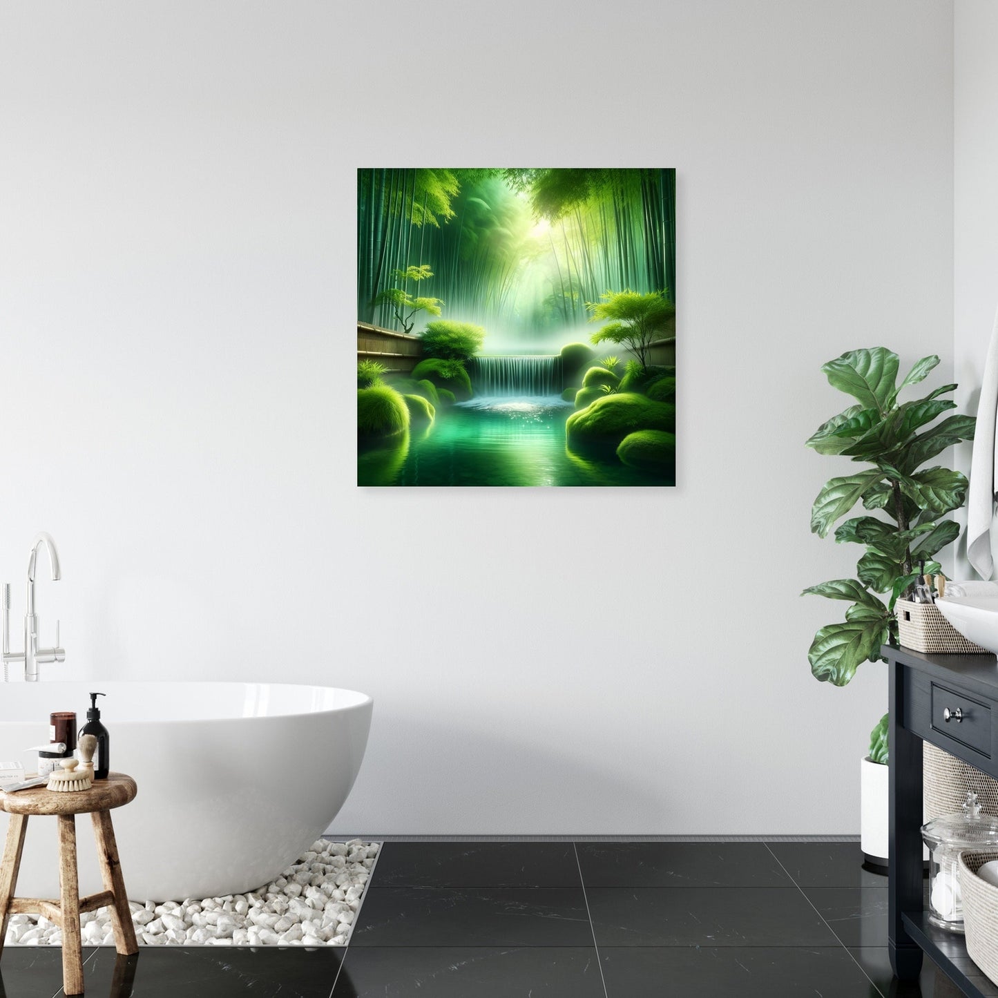 Zen Waterfall Serenity Canvas