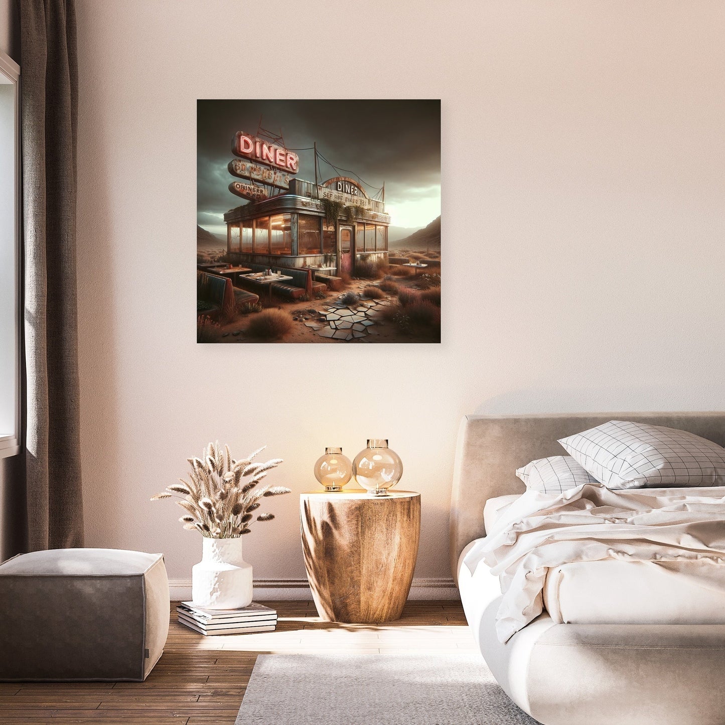 Desolate Diner Delight Canvas