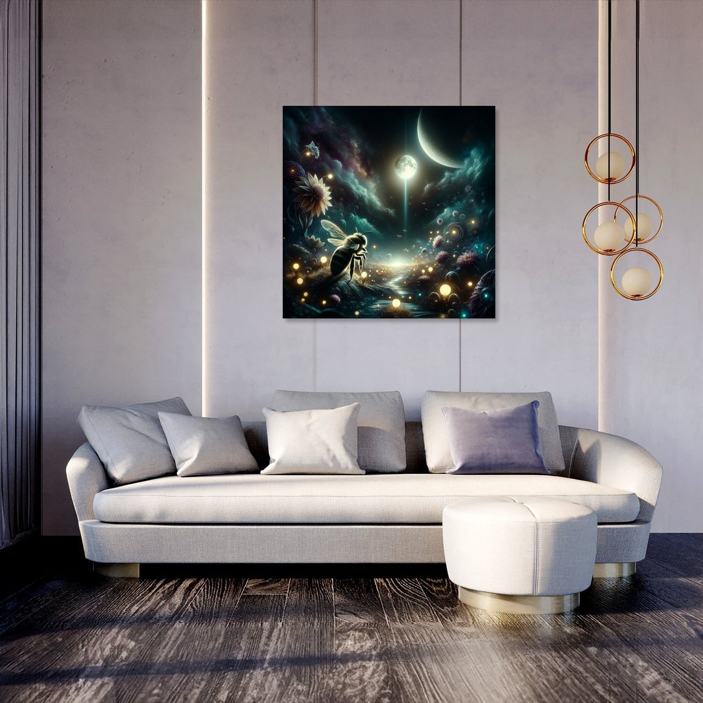 Night Bloom Bee Canvas