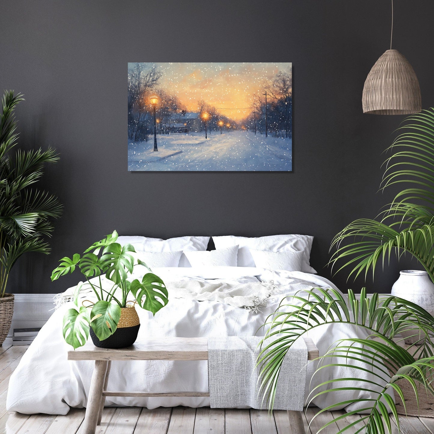 First Snow on Silent Canvas