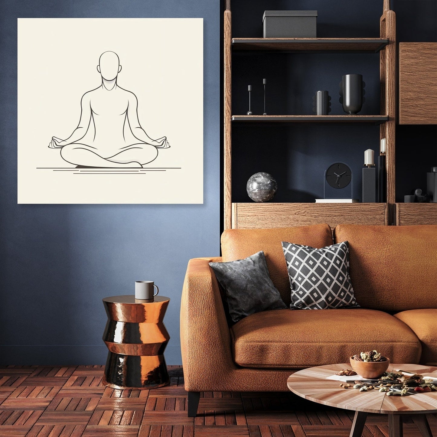Contemplative Silhouette in Monochrome Canvas