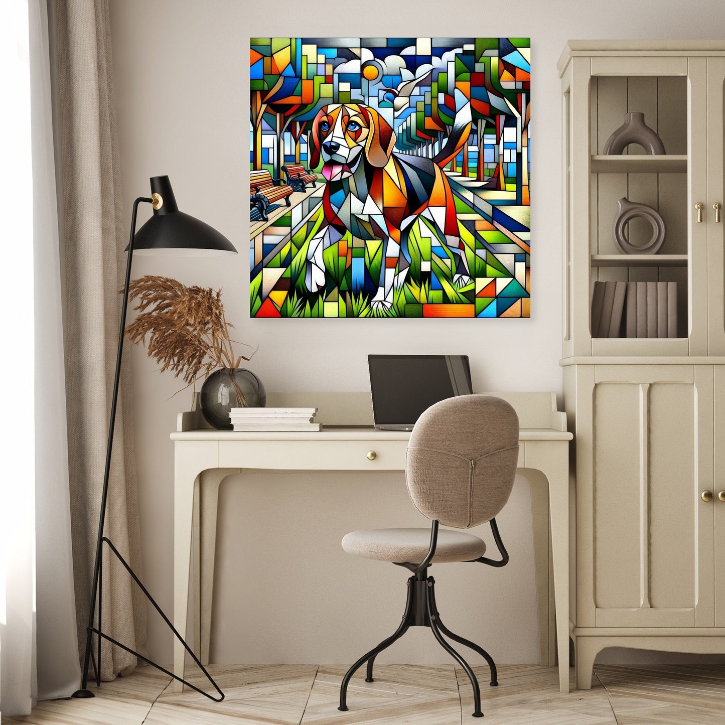 Cubist Canine Canvas