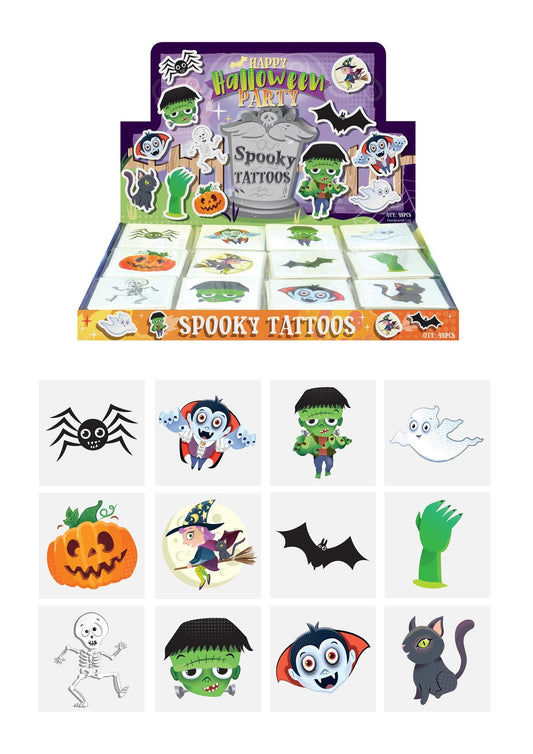 Mini Halloween Temporary Tattoos (4cm) Pack of 12 Tattoos