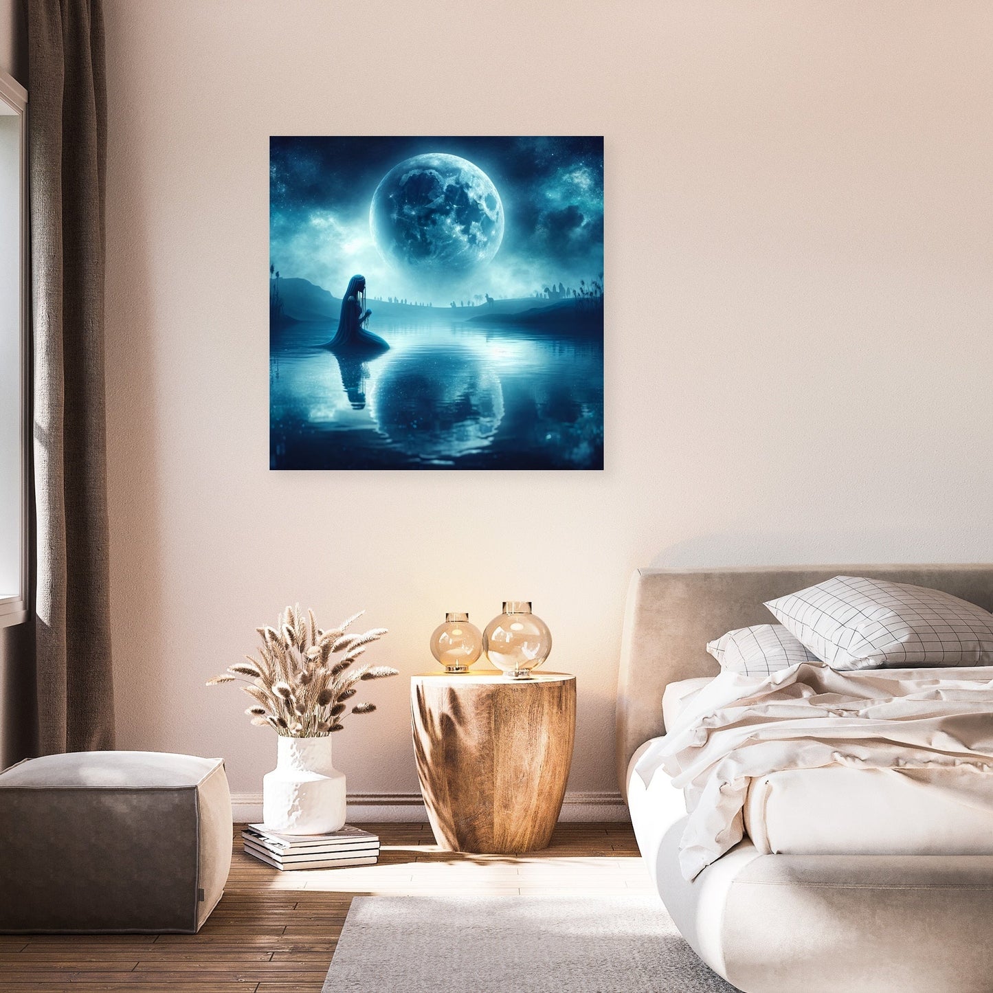 Moonlit Siren of the Nile Canvas