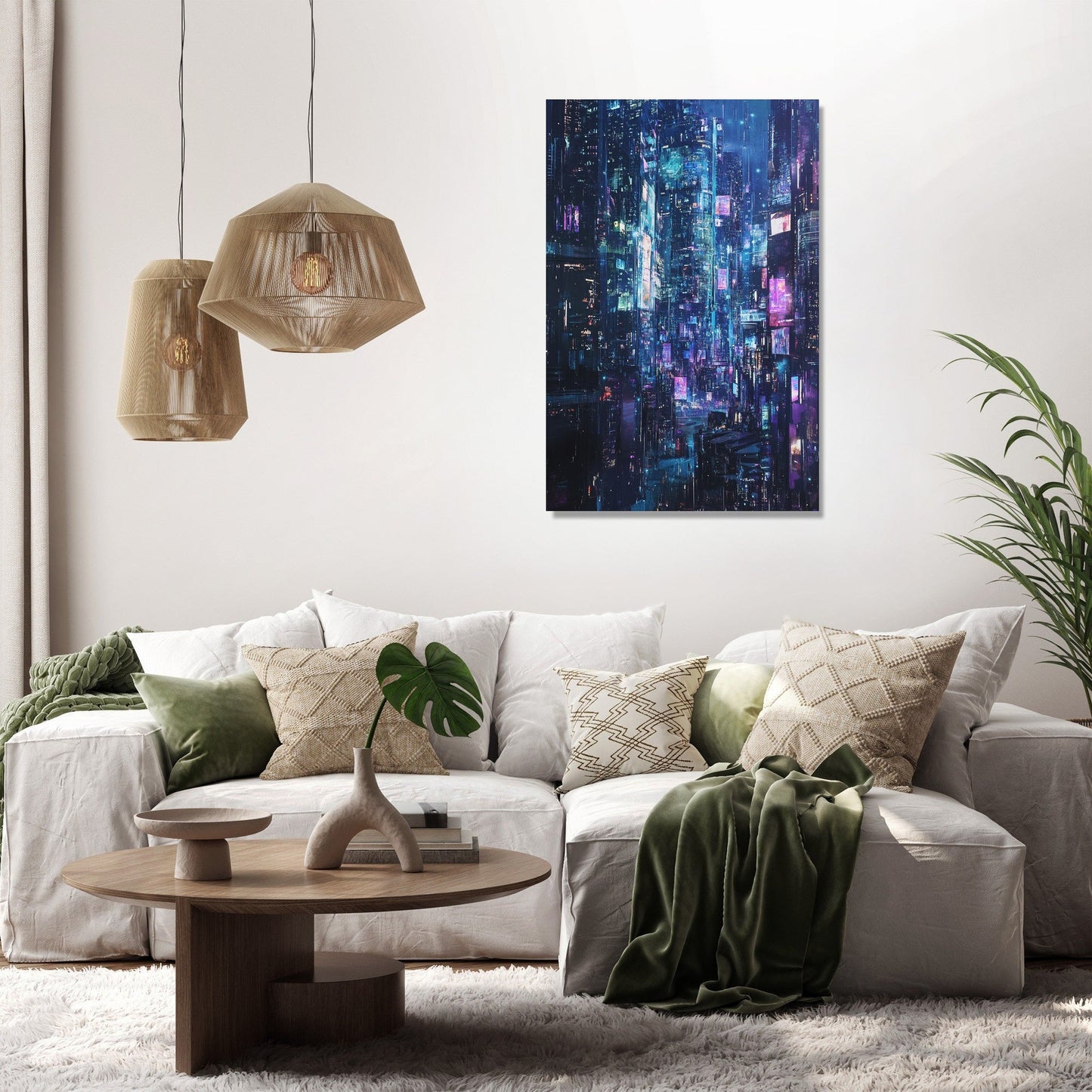 Neon Reflections Canvas