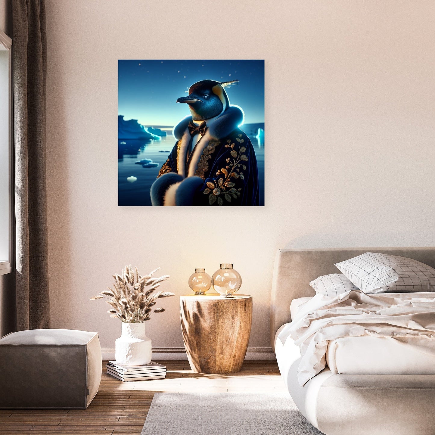 Regal Penguin Twilight Majesty Canvas