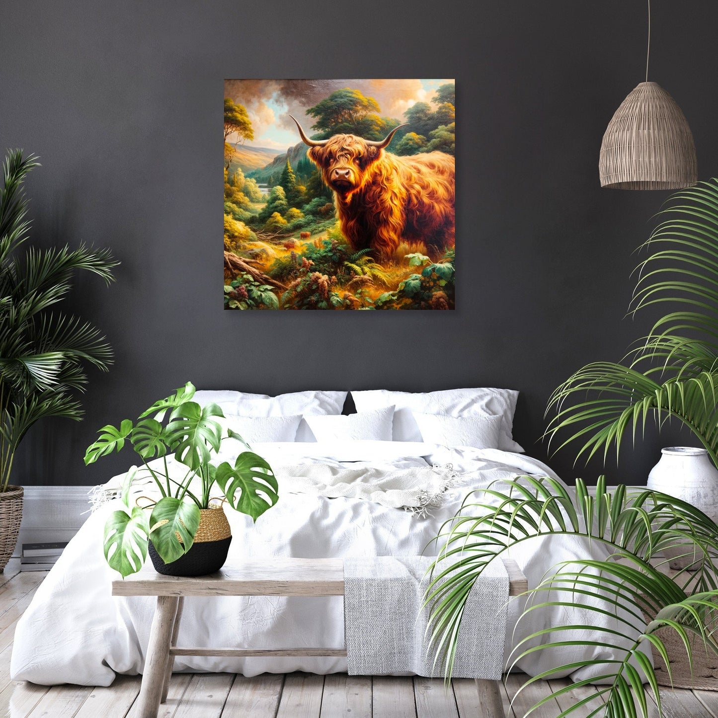 Victorian Highland Cow Majesty Canvas