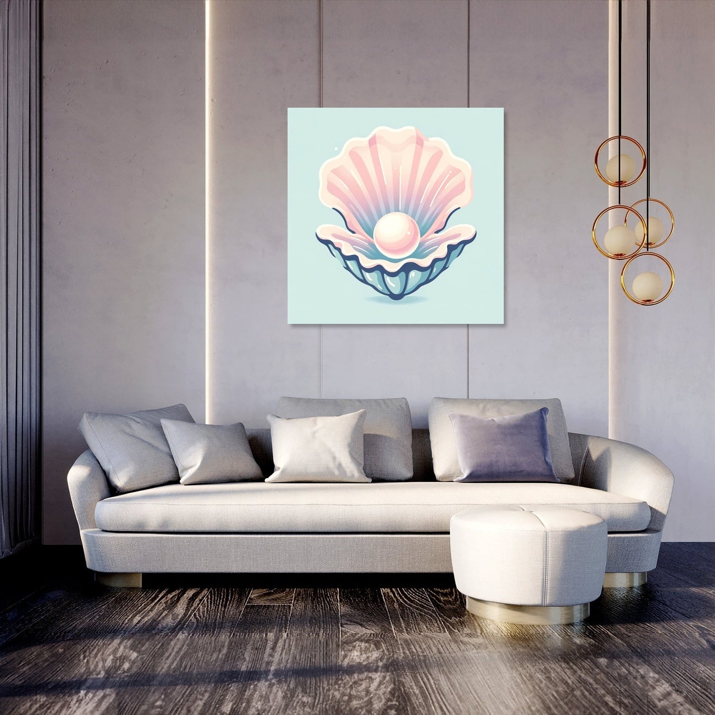 Pastel Pearl Oyster Canvas