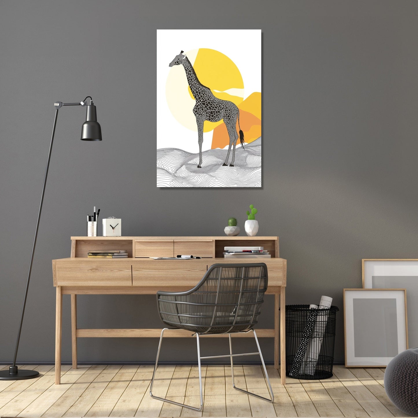 Vibrant Giraffe Elegance Canvas
