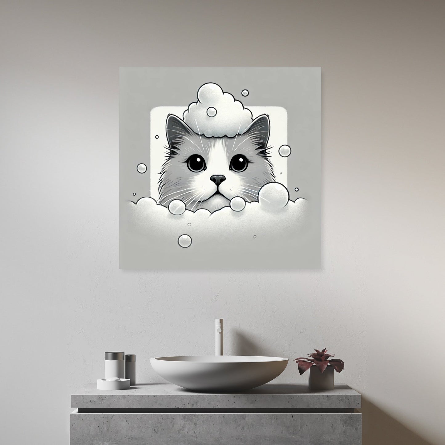 Frothy Crown Cat Canvas