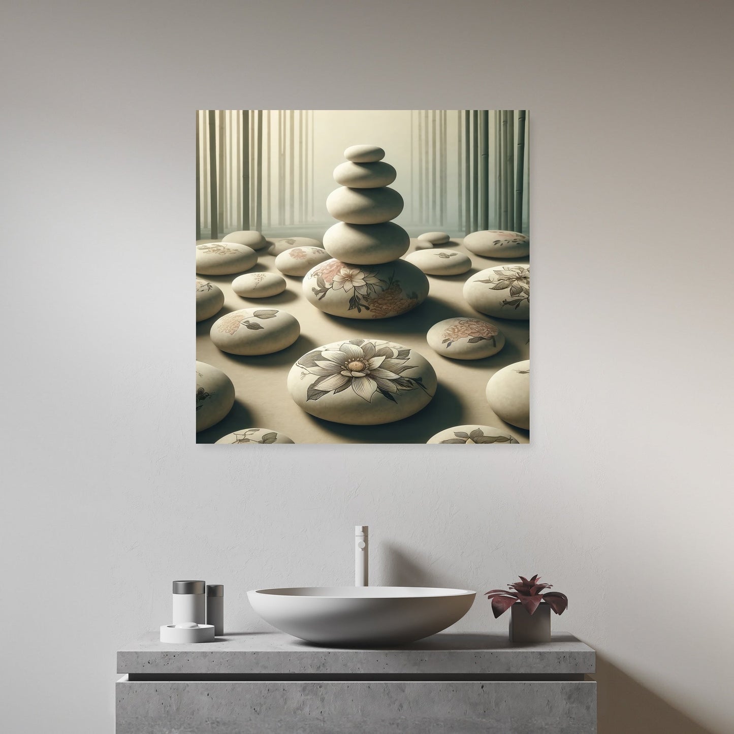 Serene Floral Zen Canvas
