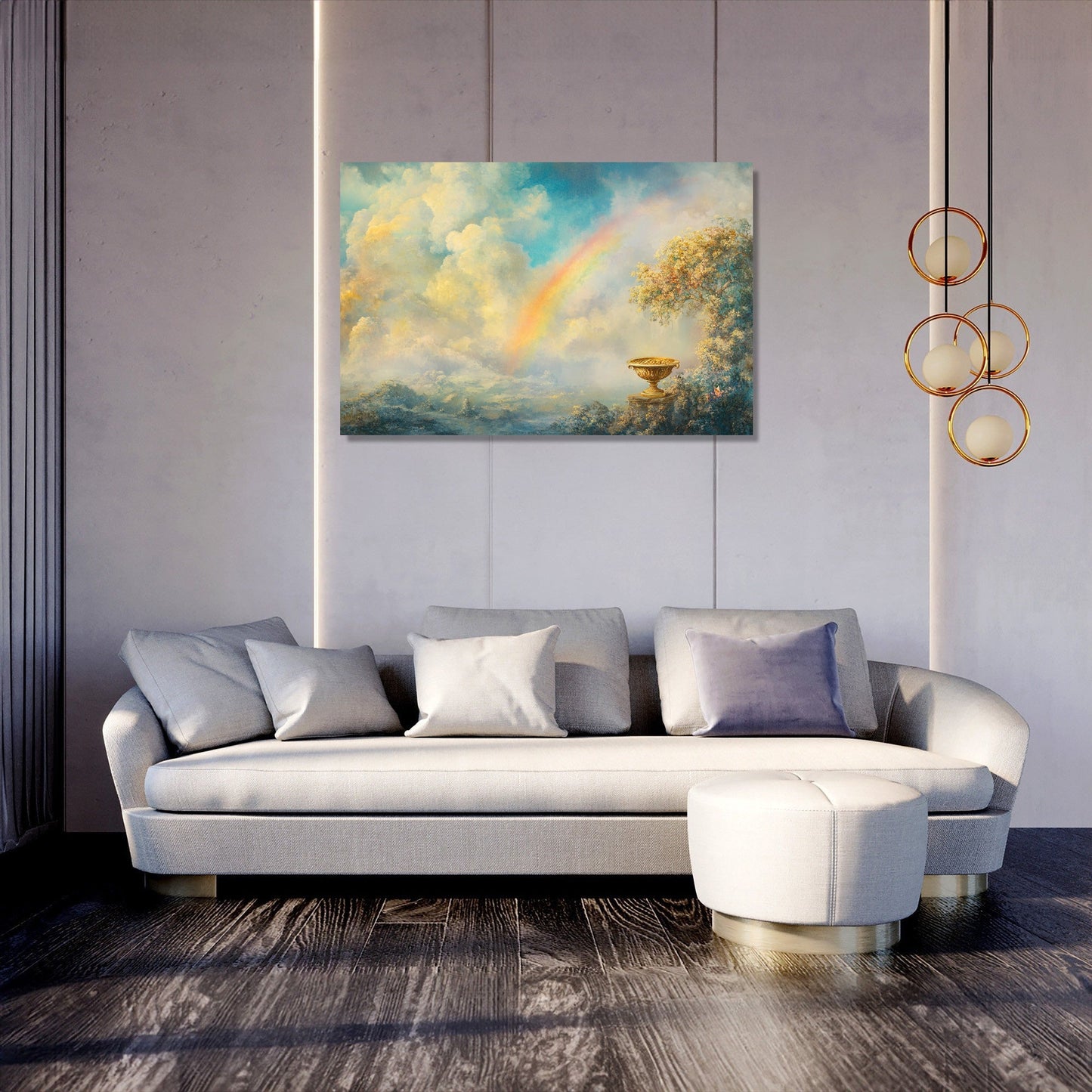 Rainbow and Gold Canvas
