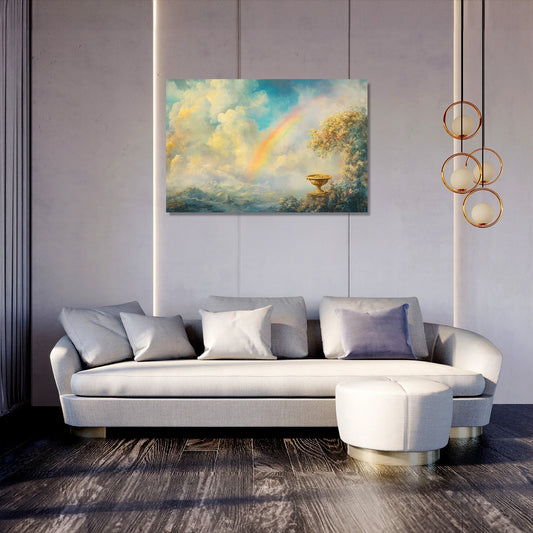 Rainbow and Gold Canvas