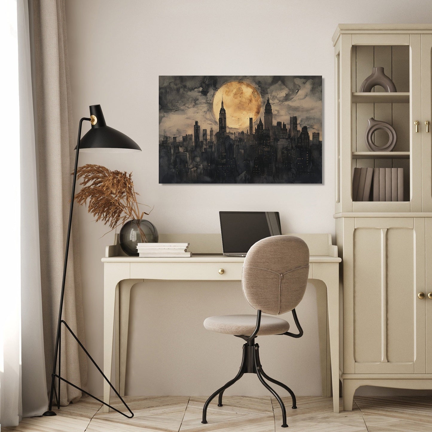 Moonlit Metropolis Canvas