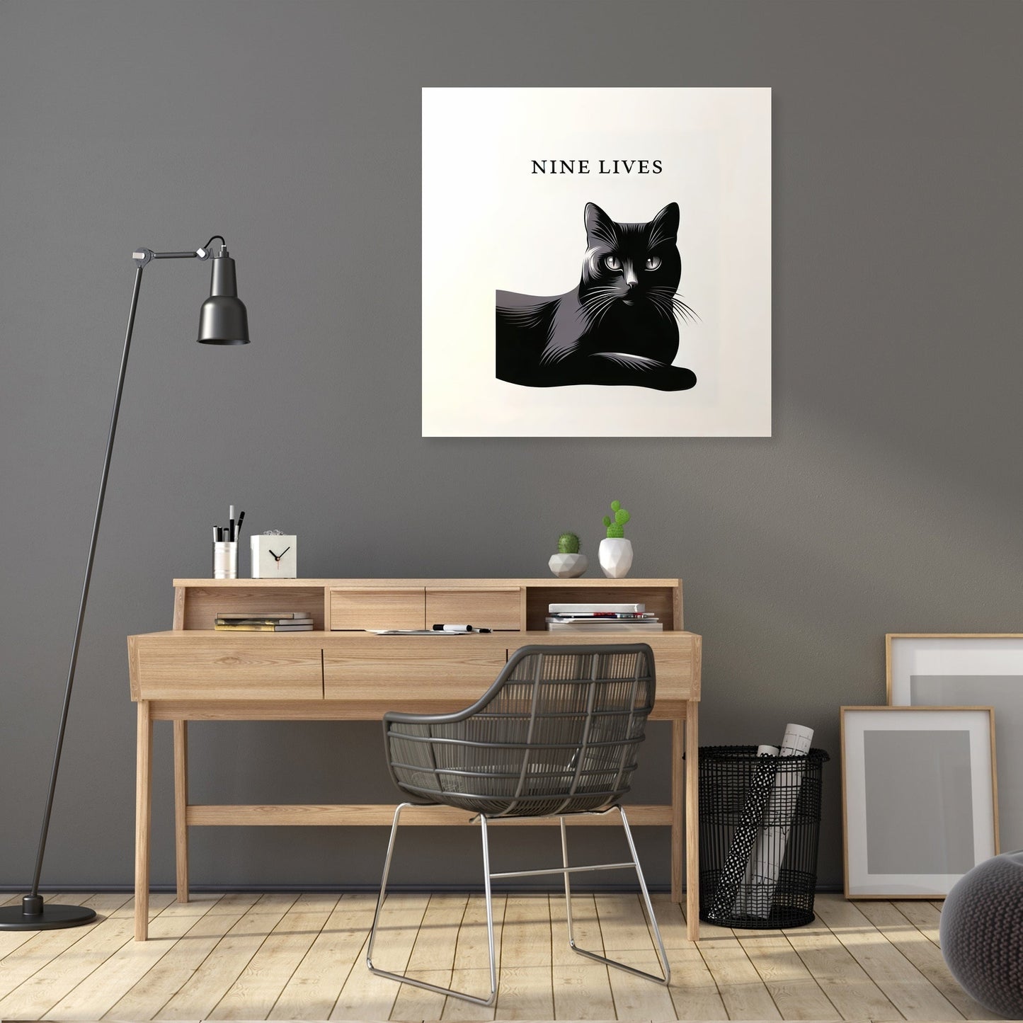 Mysterious Black Cat Canvas