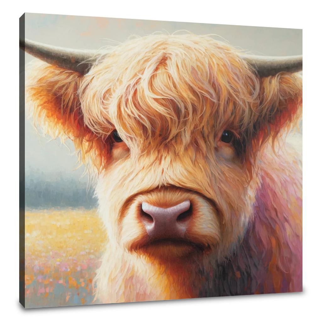 Gentle Highland Cow Gaze Canvas