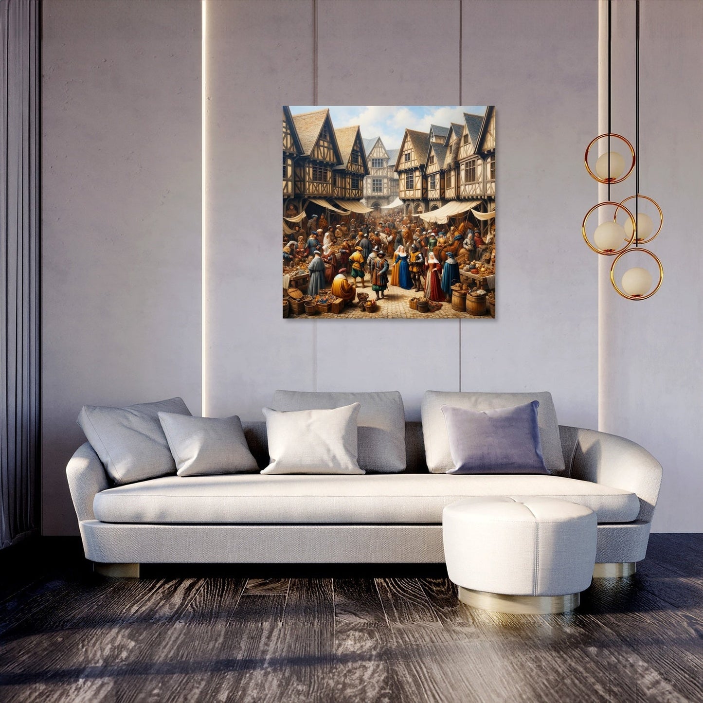 Medieval Market Day Canvas