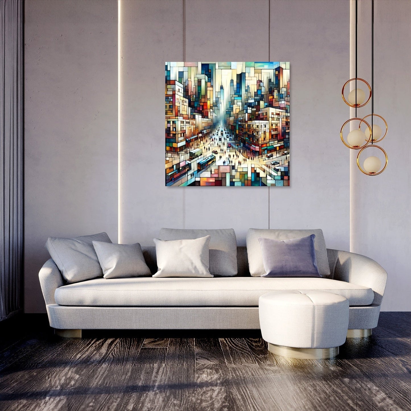 Abstract Cityscape Rhythms Canvas
