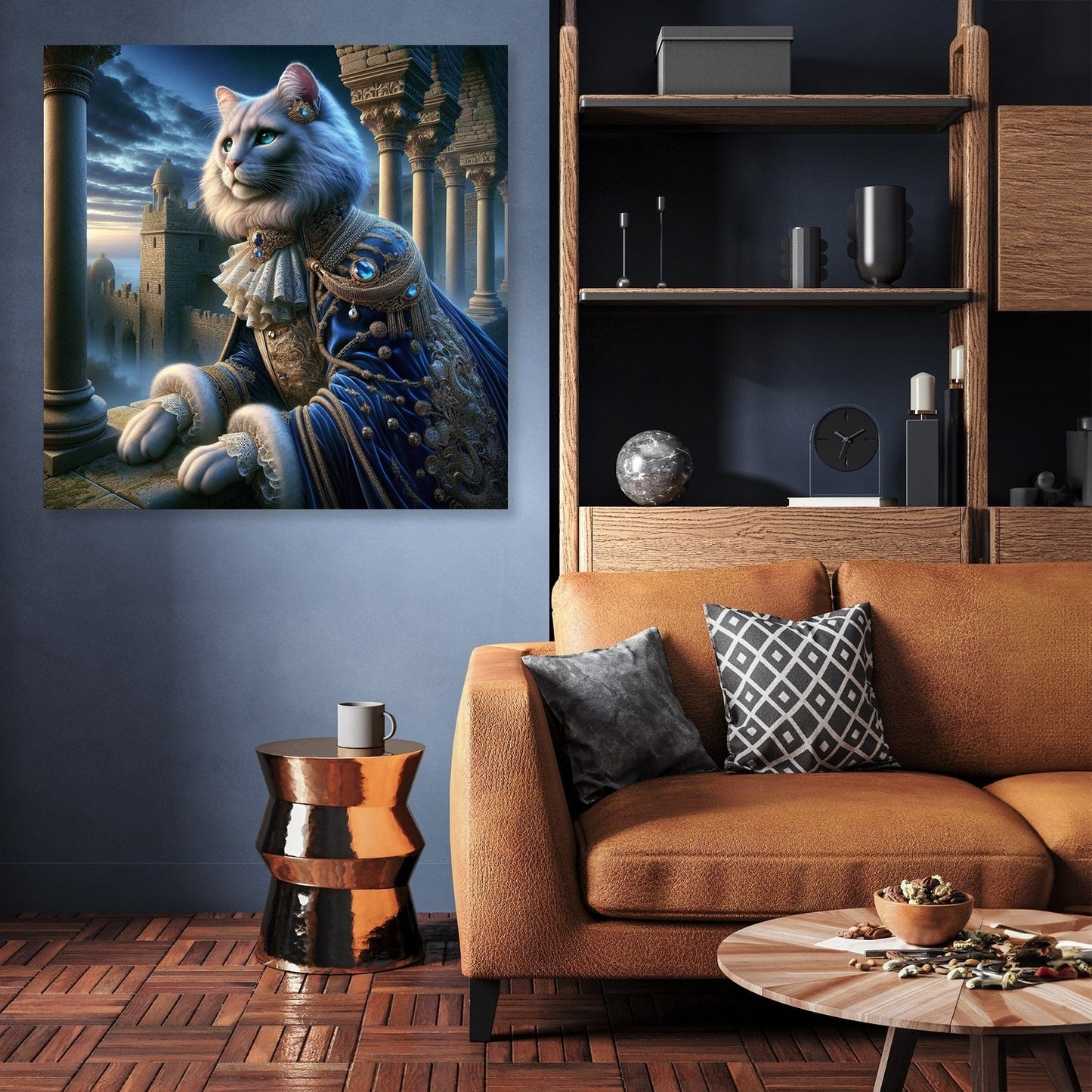 Royal Feline Twilight Canvas
