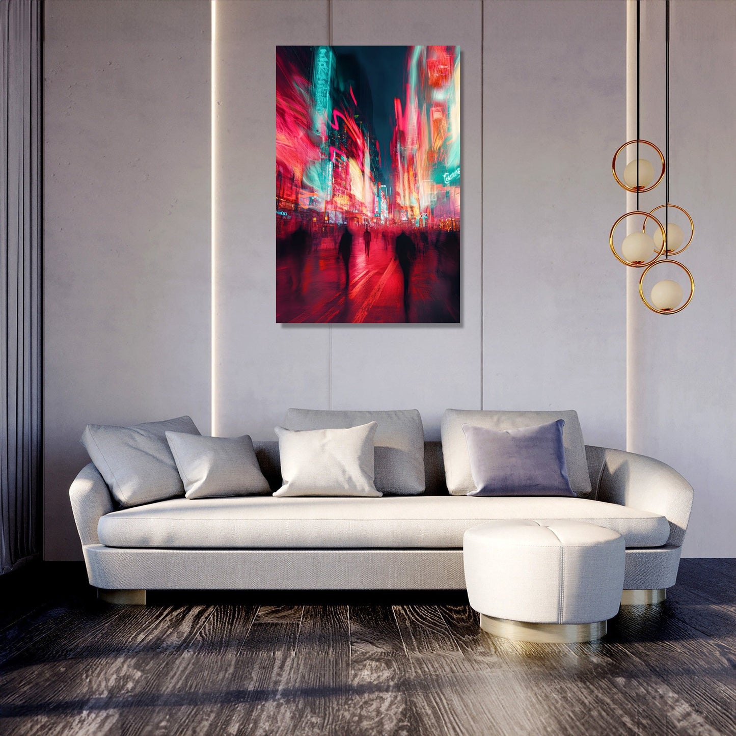 Nighttime City Lights Canvas