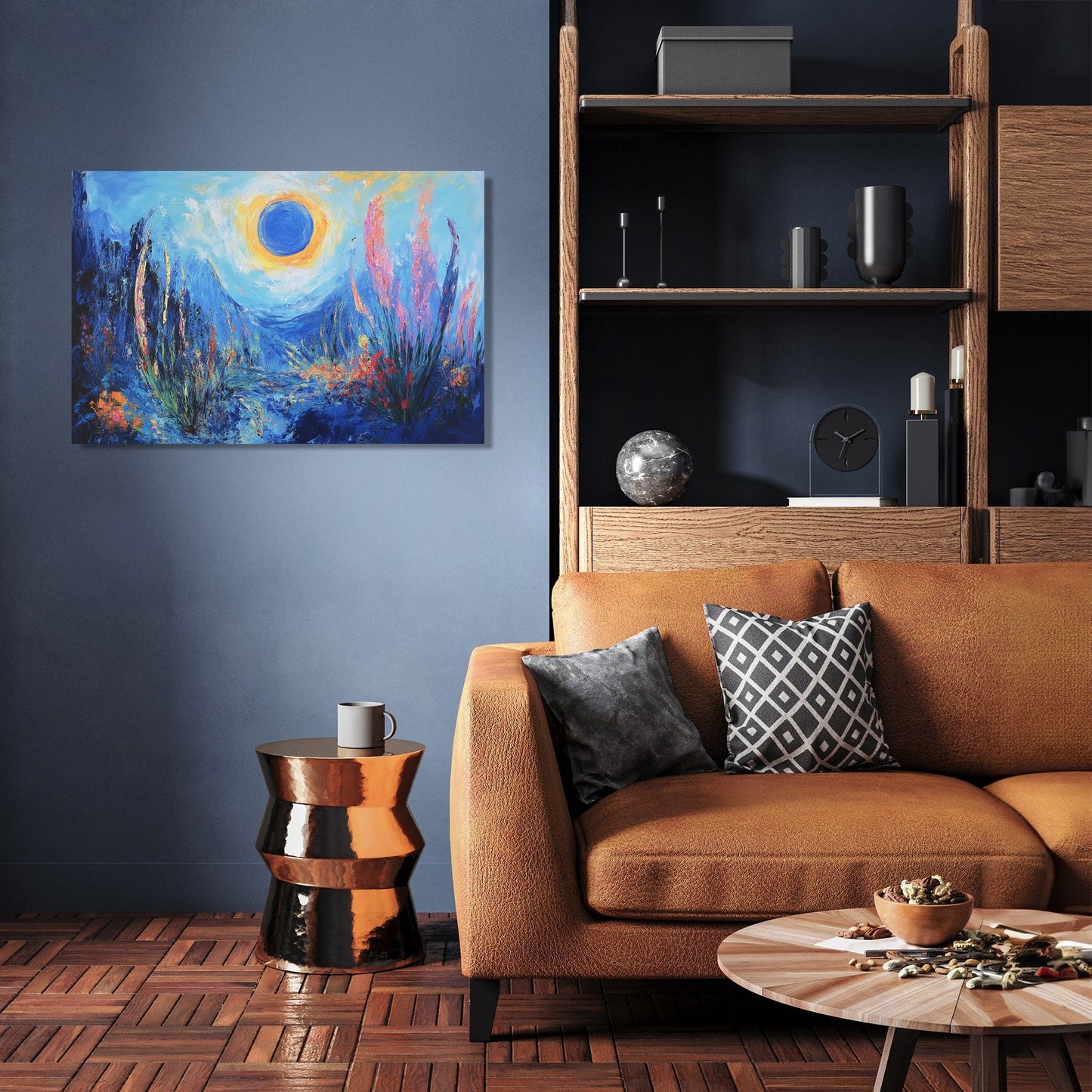 Blue Sun Landscape Canvas