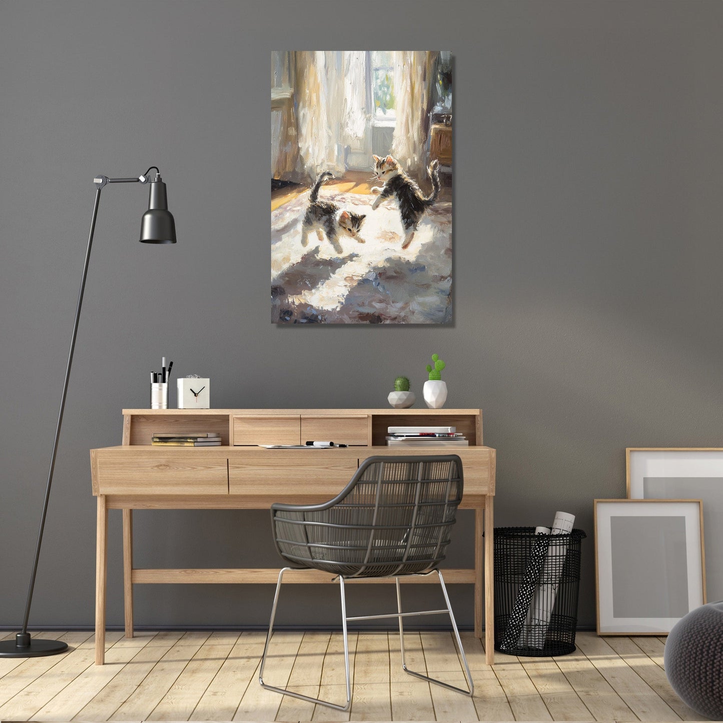 Sunlit Kitten Play Canvas