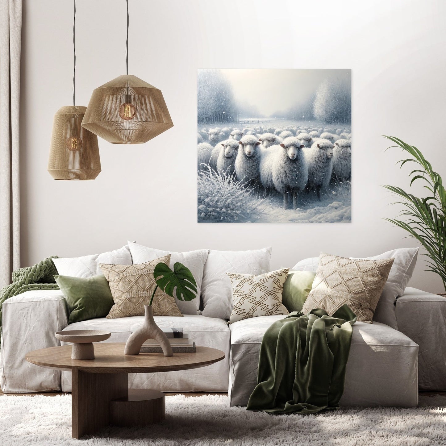 Winter's Embrace Sheep Canvas