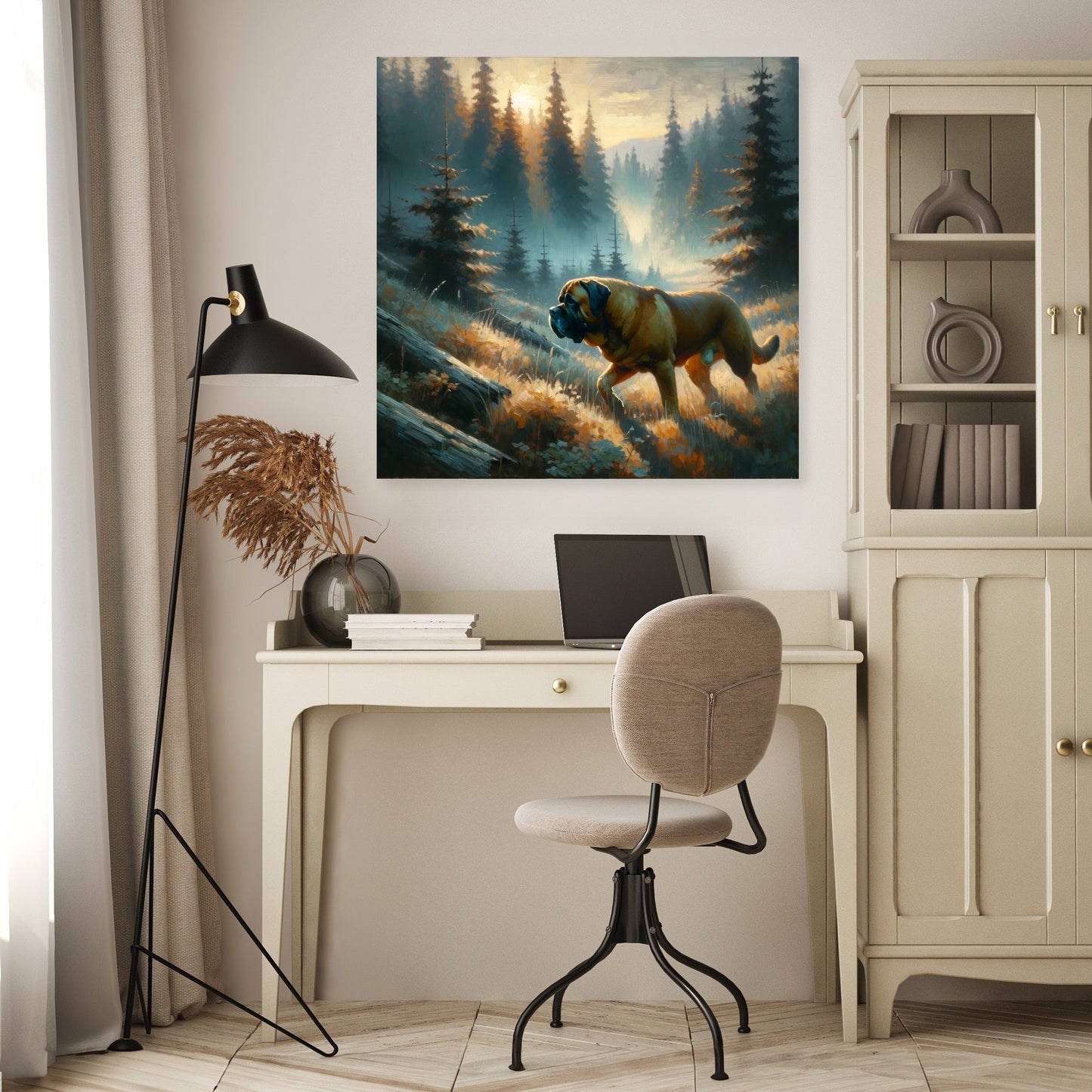 Misty Wilderness Explorer Bullmastiff Canvas