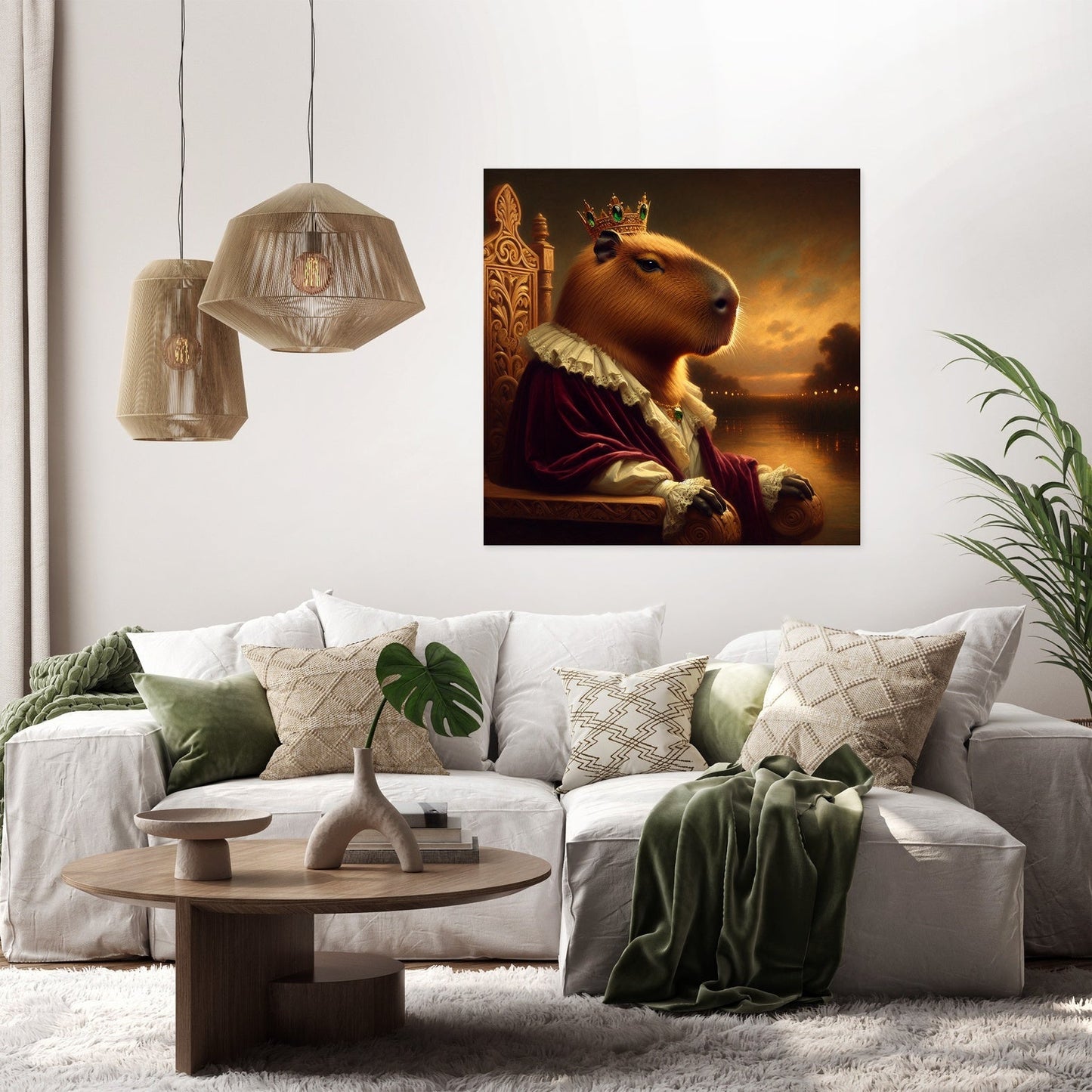 Regal Capybara Twilight Canvas
