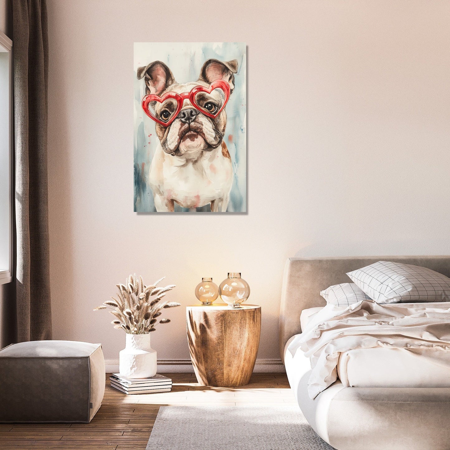 Red-Hearted Bulldog Canvas
