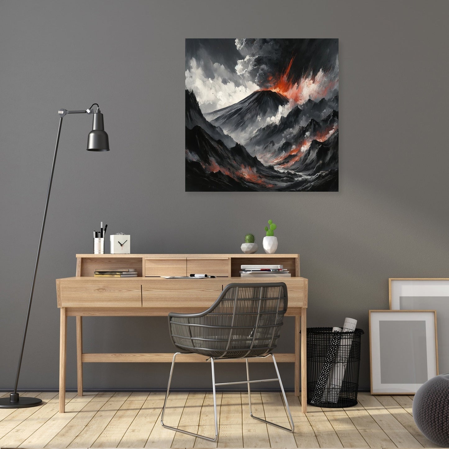 Etna's Fiery Abstract Canvas