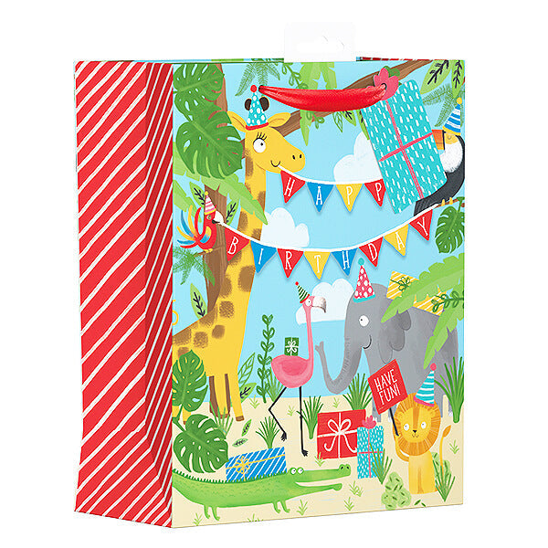Medium Gift Bag with Safari Party Design (W215 x H265 x D100 mm)