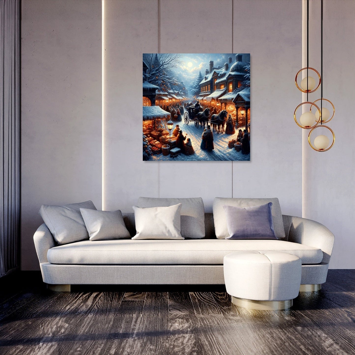 Victorian Winter Market Canvas
