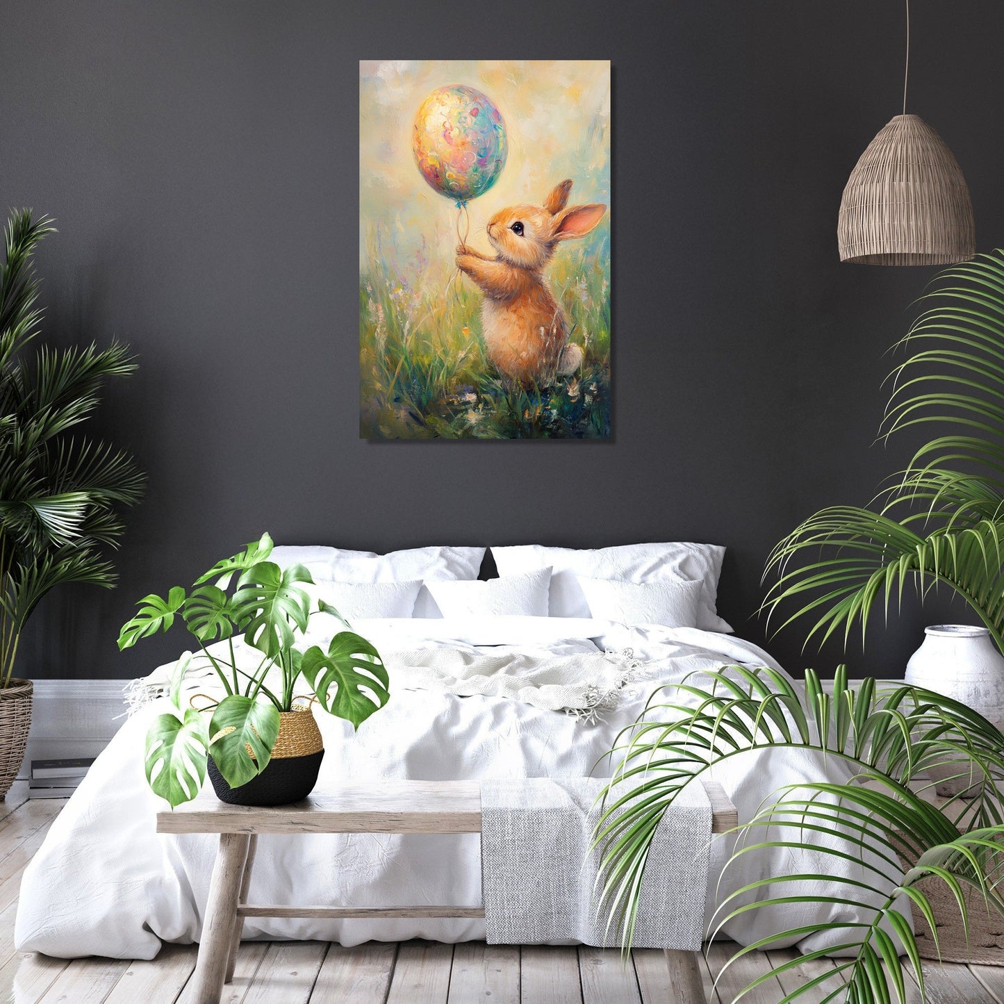 Bunny's Easter Balloon Canvas