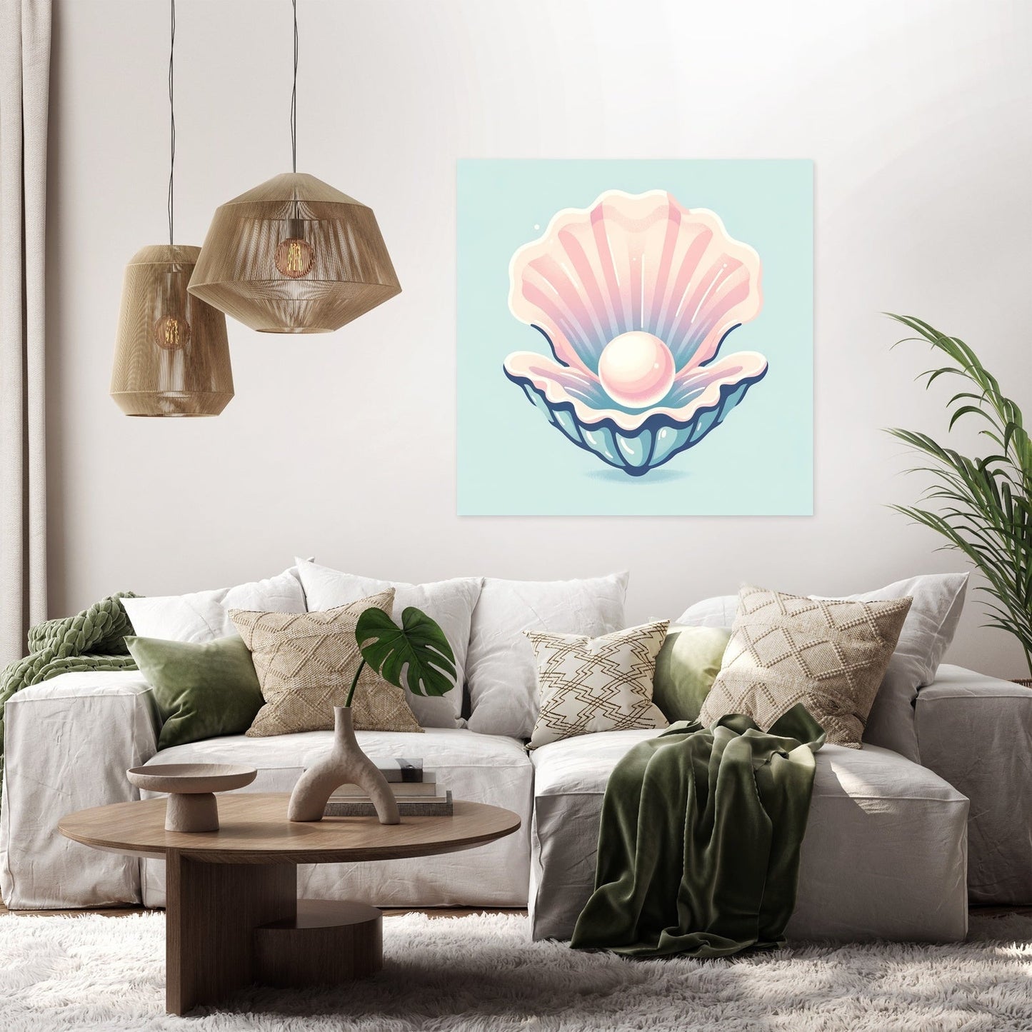 Pastel Pearl Oyster Canvas