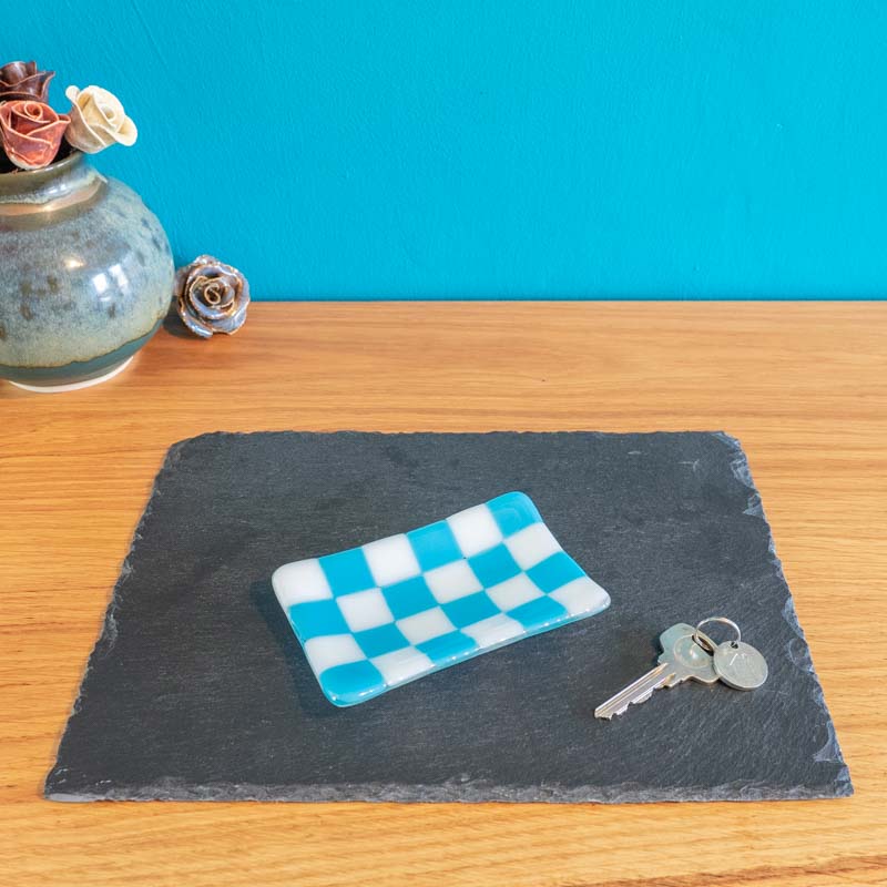 12x7cm Chequered White/Colour Small Tray - Bullseye Collection