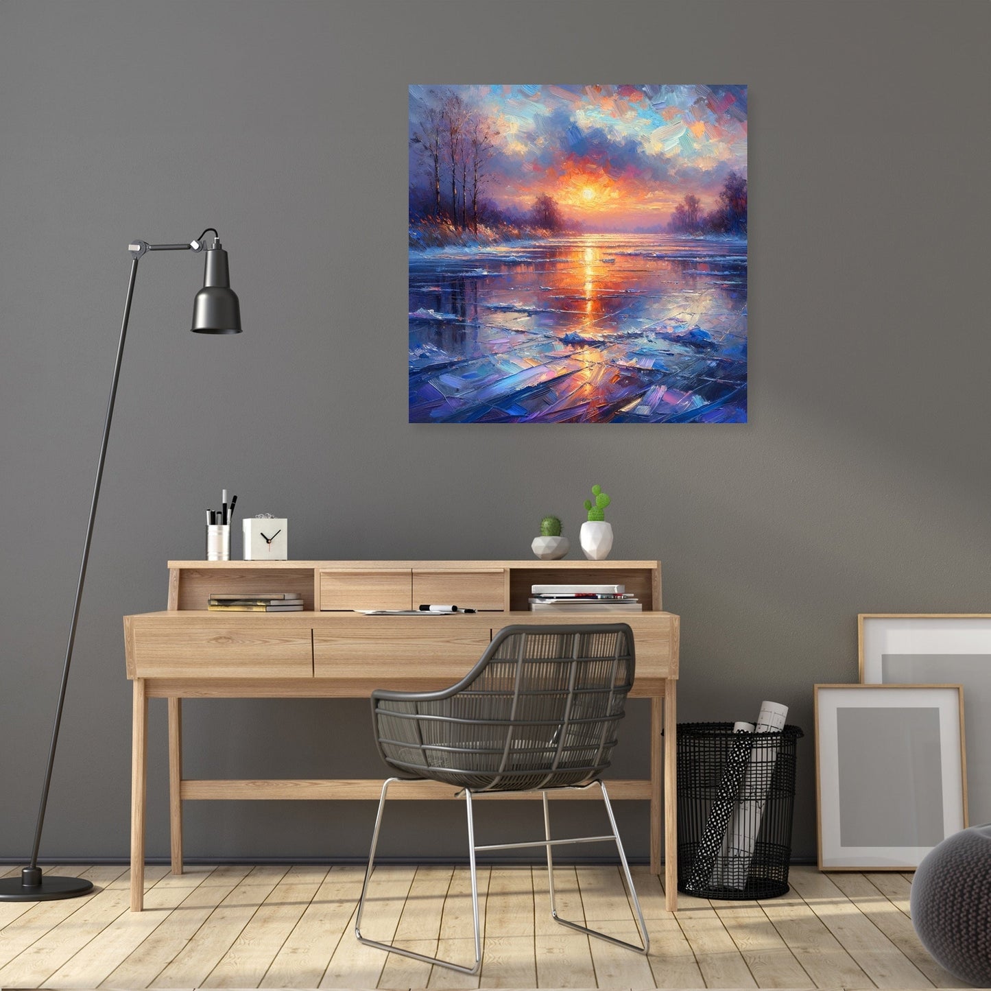 Sunset Serenity on Ice Canvas