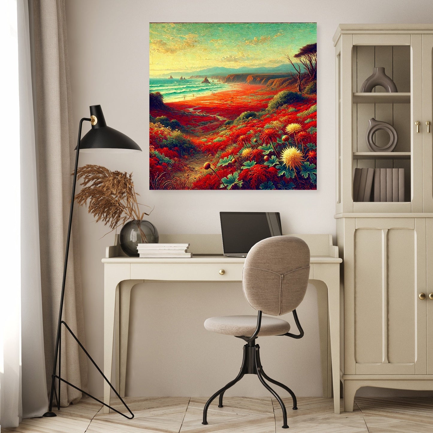 Victorian Red Beach Canvas