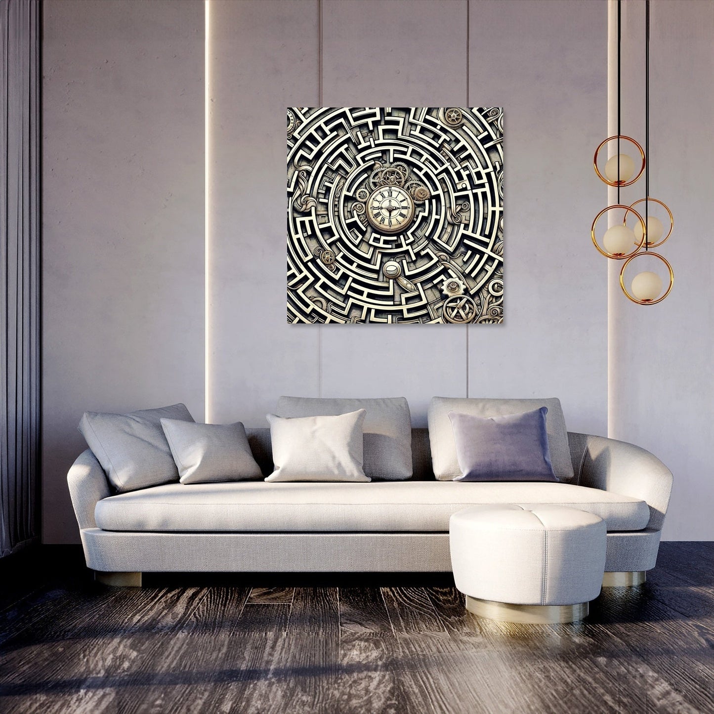 Temporal Labyrinth Elegance Canvas