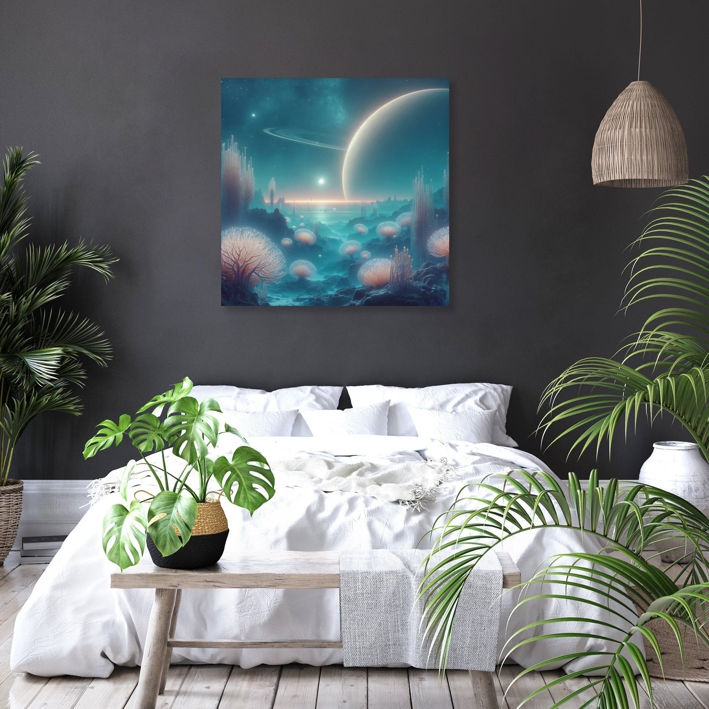 Moonlit Coral Canvas