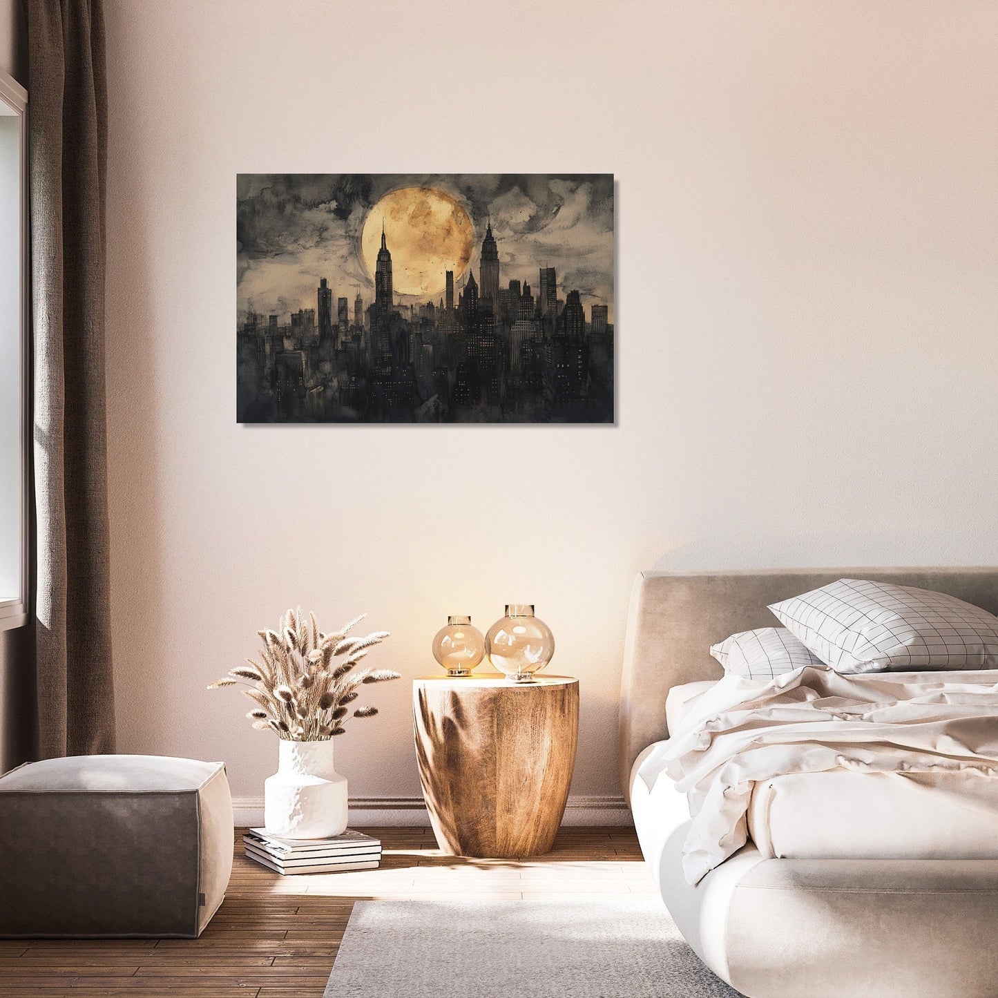 Moonlit Metropolis Canvas