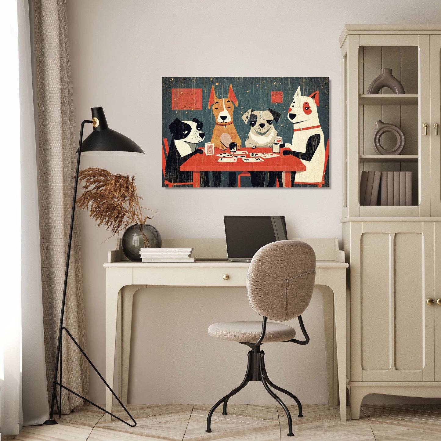 Canine Card Players Canvas