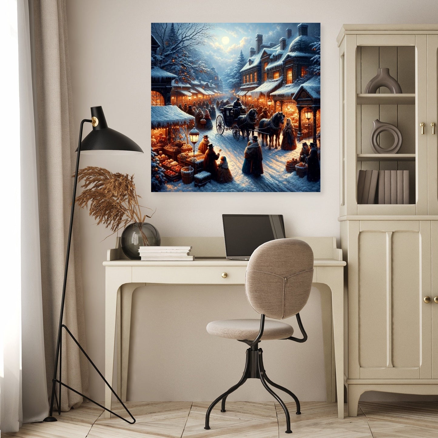 Victorian Winter Market Canvas