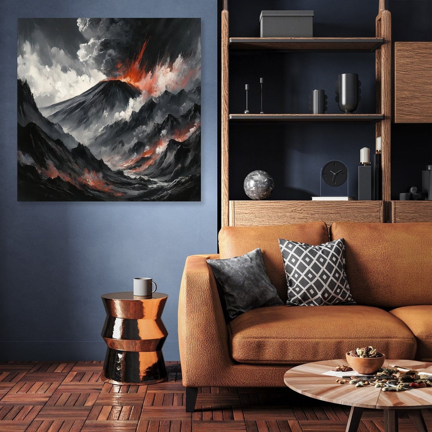 Etna's Fiery Abstract Canvas