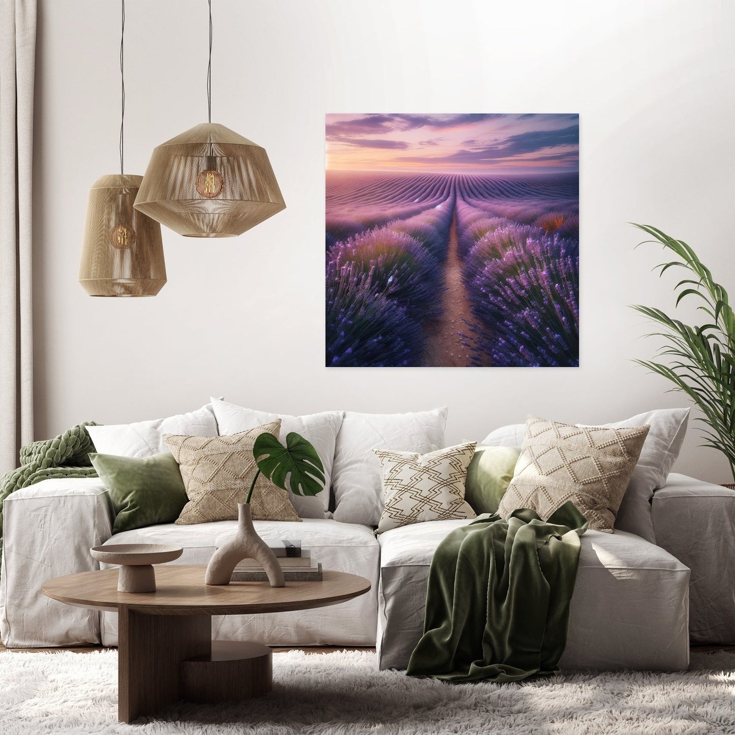 Lavender Sunset Fields Canvas