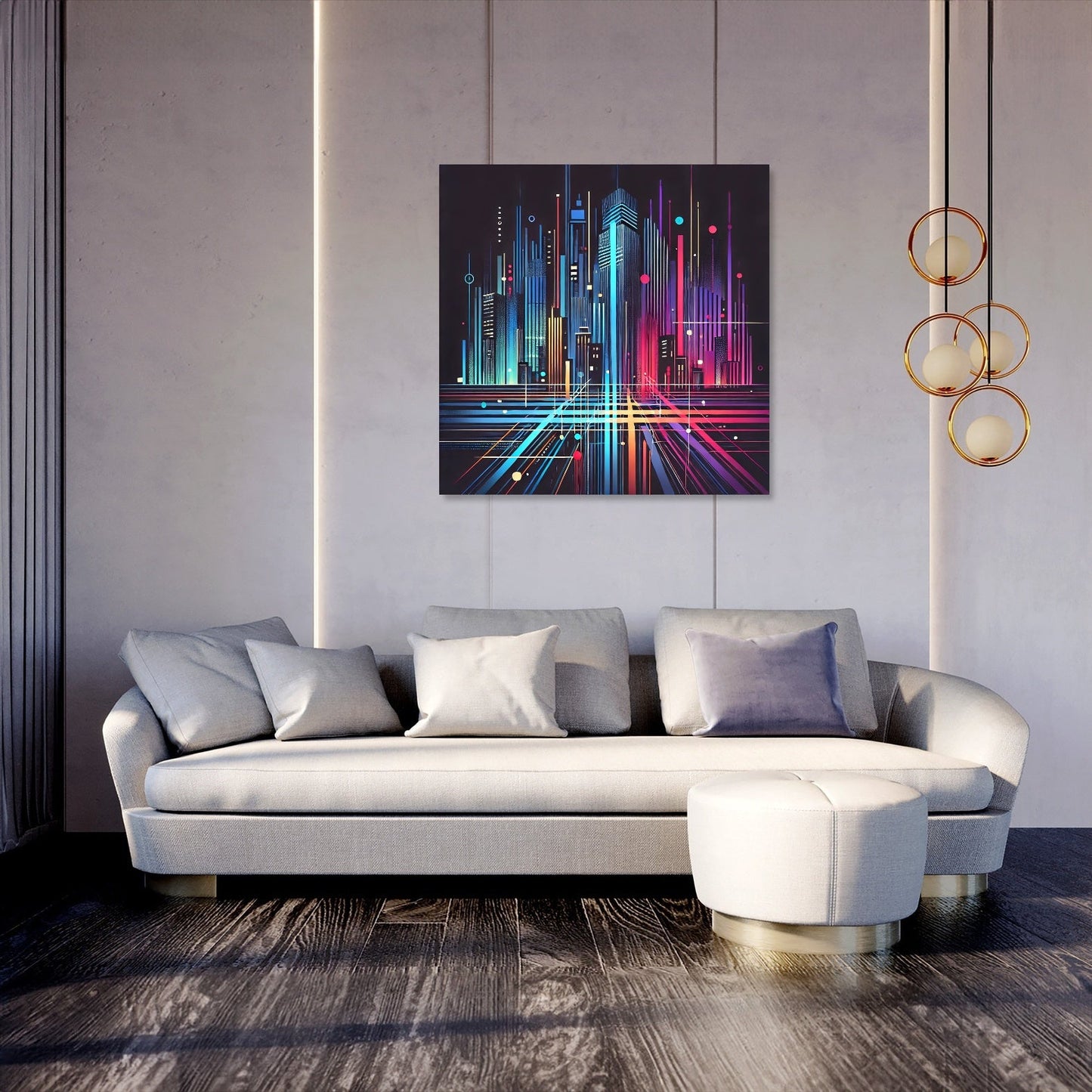 Neon City Pulse Canvas