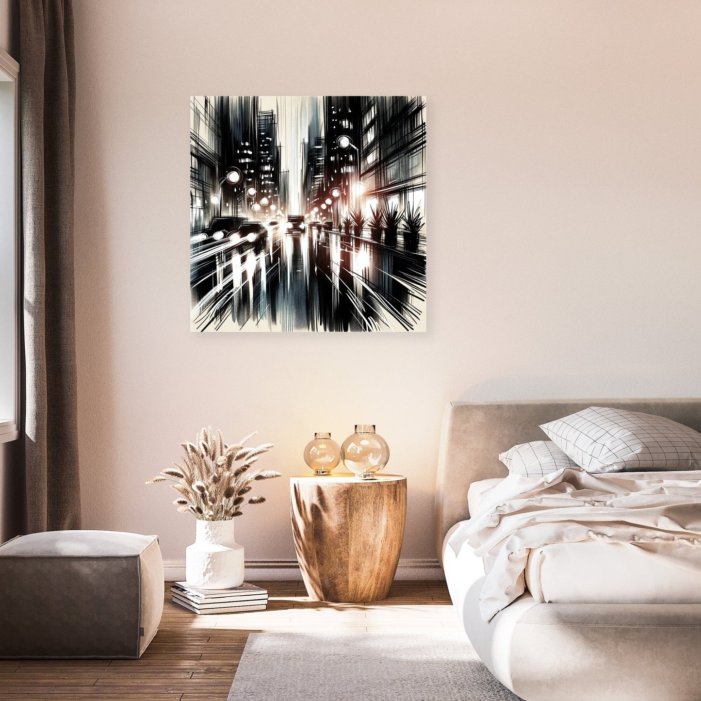 Rainy Night Reflections Canvas
