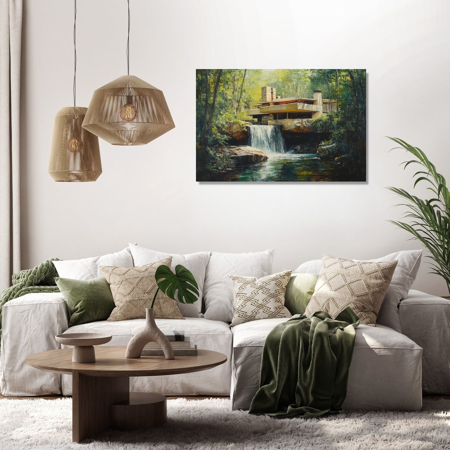 Mystical Midday Fallingwater Canvas