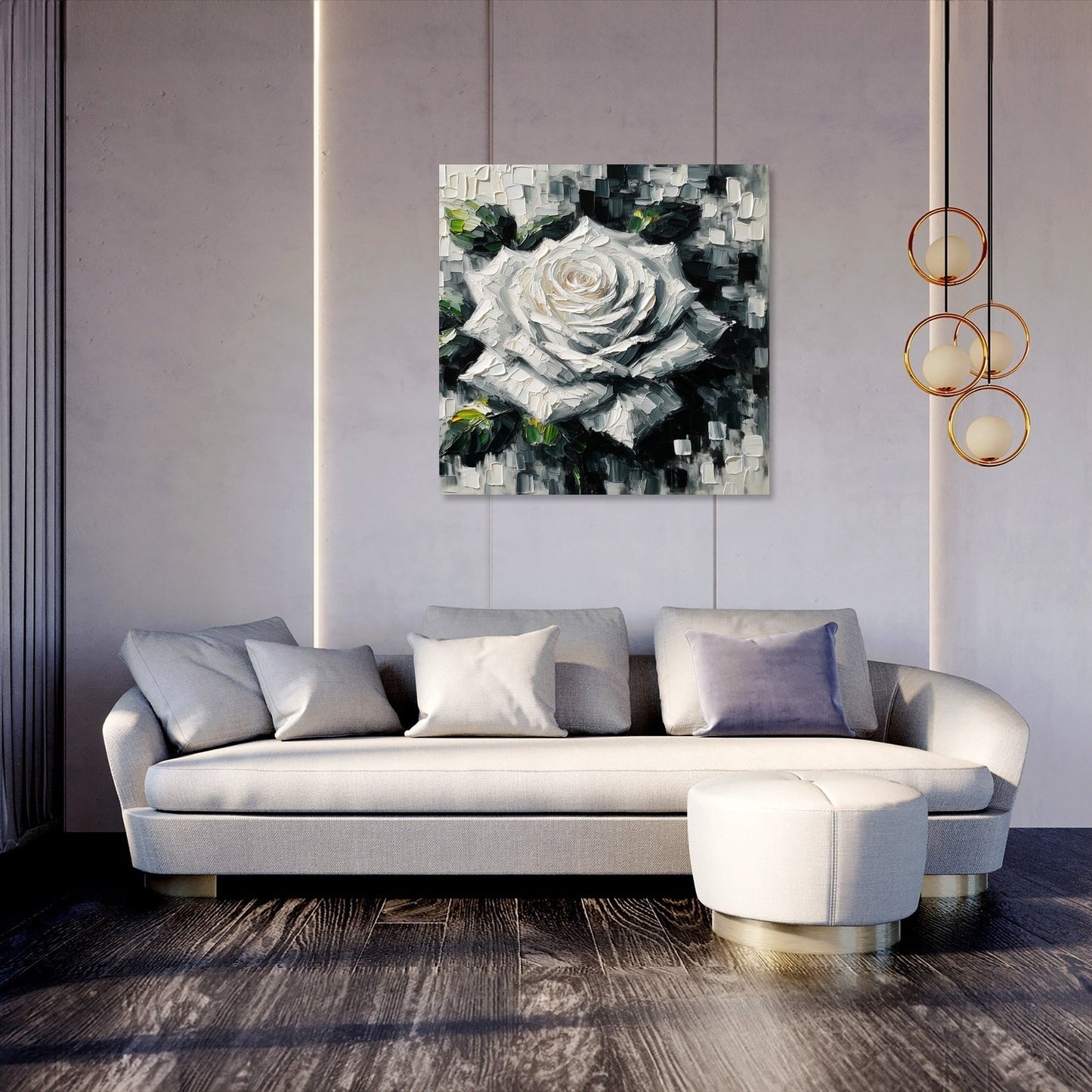 Monochrome Rose Canvas