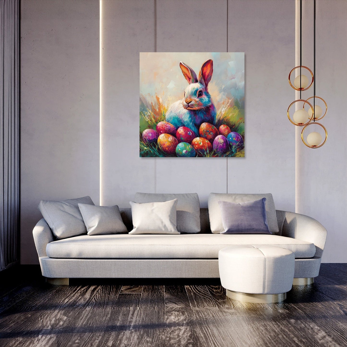 Bunny and Easter Eggs Canvas